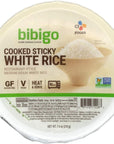 Restaurant Style Bibigo Cooked Sticky White Rice Bowls Medium Grain Microwavable Gluten Free Low Fat 74 oz 6 Count Packaged by ComboCreations