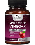 Apple Cider Vinegar Capsules for Detox and Cleanse, Digestion, and Immune Support, - 1300 mg per serving premium ACV Pills - Gluten Free, Keto Friendly, Non-GMO Supplement - 60 Capsules