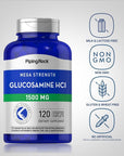 Piping Rock Glucosamine HCL | 1500mg | 120 Caplets | Mega Strength | Non-GMO, Gluten Free Supplement