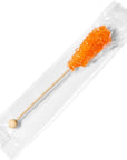 Candy Envy  18 ct Orange Cafe Sugar Sticks Rock Candy  Individually Wrapped  Orange Flavored