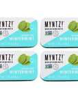 Myntz Sugar Free Mints in a Tin  Wintermint 4 Pack  Breath Mints for Bad Breath  Bulk Mints in a Tin  No Sugar No Fat  Gluten Free