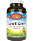 Carlson - Solar D Gems, Vitamin D3 and Omega-3 Supplement, 4000 IU (100 mcg) D3, 115 mg Omega-3 EPA and DHA, Vitamin D Fish Oil Capsule, Bone & Immune Health, Vitamin D Supplement, Lemon, 360 Softgels