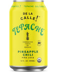 De La Calle Tepache  Pineapple Chili  Modern Mexican Soda  Craft Fermented Pineapple Sparkling Beverage  Certified Organic Antioxidant Rich NonAlcoholic Healthy Soda Low Sugar Low Calorie NonGMO