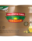 Genova Premium Yellowfin Tuna in Olive Oil Wild Caught Solid Light 5 oz Can Pack of 8