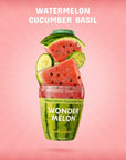 Wonder Melon Organic Watermelon Juice with Cucumber  Basil 845oz 6 Pack 100 Juice Cold Pressed