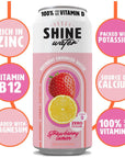 ShineWater Vitamin D Hydration Electrolyte Drink Strawberry Lemon 12 Pack Sugar Free Naturally Flavored Water Magnesium Zinc Vitamin B12 Folic Acid Plant Based Antioxidants Low Calorie