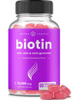 NutraChamps Biotin Gummies 10000mcg [High Potency] for Healthy Hair, Skin & Nails Vitamins for Women, Men & Kids - 5000mcg in Each Hair Vitamins Gummy - Vegan, Non-GMO, Hair Health Supplement