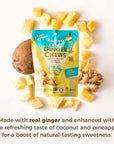 Prince of Peace Pineapple Coconut Ginger Chews  Candied Ginger  4 oz bag  Candy Pack  Natural Candy  Healthy Snack  Vegan and GlutenFree