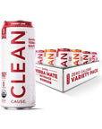 CLEAN Cause Zero Calorie Zero Sugar Yerba Mate Variety Pack - Organic Energy Drink Alternative (16oz cans - 12-Pack Case)