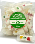 Jujube Nougat 10oz Approx 26 Pieces  Sweet Candy Individually Wrapped Candy Fruit Chews Chewy Candy  Jujube Candy With Jelly Fruits Beans Candy Dish Essential Nougat Candy Fruities Chews Perfect for Sharing  Candy For Adults Adults  Kids