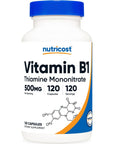 Nutricost Vitamin B1 (Thiamine) 500mg, 120 Capsules