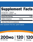 Nutricost Caffeine Pills 200mg, 120 Capsules - Gluten Free, Non-GMO