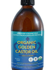 QUEEN OF THE THRONES Organic Golden Castor Oil - 500mL (16.9oz) | 100% Pure & Expeller Pressed for Hair, Skin & Digestion | Hexane Free | USDA Certified