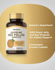 Piping Rock Bee Pollen Complex | 120 Coated Caplets | with Bee Propolis & Royal Jelly | Non-GMO, Gluten Free Supplement