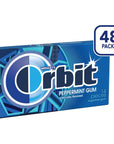 ORBIT Peppermint Sugarfree Chewing Gum Bulk 8 Packs of 14Pieces Case of 6 672 Total Pieces