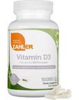 Zahler - Advanced Vitamin D3 50000 IU Softgels (120 Count) Kosher Vegetarian Friendly Vitamin D for Immune Support, Bone, Teeth & Muscle Health - Weekly D3 Vitamin Supplement- Easy Swallow VIT D 3