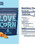 LOVE CORN Sea Salt 16oz x 1 Bag  Delicious Crunchy Corn  Healthy Family Snacks  Gluten Free Kosher NonGMO Alternative for Chips Nuts Crackers  Pretzels  Perfect for Charcuterie Boards