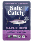 Safe Catch Elite Lowest Mercury WildCaught Tuna Fish Pouch Garlic Herb Flavor GlutenFree Paleo NonGMO High Protein Keto Food 26oz Pack of 12