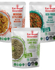 Eat Regal Microwave Rice  3 Flavor Ready to Eat Variety Pack with Mexican Rice Veg Fried Rice and Cilantro  Lime  Ready in 90 Seconds  88oz Pack of 6 Microwavable Food  Rice Microwavable  Heat and Eat