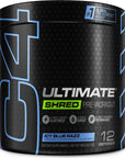 Cellucor C4 Ultimate Shred Pre Workout Powder, Fat Burner for Men & Women, Metabolism Supplement with Ginger Root Extract, ICY Blue Razz, 12 Servings (Pack of 1)