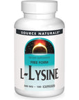 Source Naturals L-Lysine Free Form -Amino Acid Supplement Supports - 100 Capsules