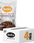 Avelina Natural Flavors Granola  GlutenFree Healthy OatmealBased Cereal  Kosher NonGmo and Gluten free  123 oz Honey  Almonds 4Pack