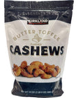 Generic Kirkland Signature Butter toffee Flavored Cashews 24oz Pack of 2 Total 3lbs