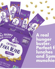 The Happy Snack Company Roasted, Crunchy Fava Beans (Broad Beans) Pizza Flavor Wholefood Snacks, 7g Protein, Non GMO, Gluten Free, Nut Free, Dairy Free, Vegan, Tasty Snacks, 1oz Portion, Pack of 25.