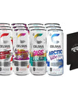 Brazos Ranch Kozie Bundled with Celsius Energy Drink Sparkling Assorted Celsius Vibe Variety Pack 12 pack Zero Sugar 12oz Slim Cans Cosmic Vibe Galaxy Vibe Oasis Vibe  Arctic Vibe