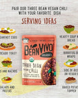 BeanVIVO Pack of 3 Organics Plant based Protein Three Bean Vegan Chili  Good Source of Fiber  Nutritious  Microwave Meals  GlutenFree Plant Food  10 oz