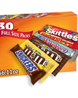 SKITTLES & STARBURST Variety Pack Full Size Bulk Candy Assortment, 56.11 oz, 30 Bars