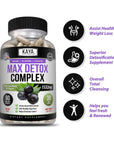 Kaya Naturals - Max Detox - 100% Natural, Healthy, Safe & New, Pure Herbal Ingredients, Vitamin Supplement for Body Cleanse for Body Cleanse to Remove Harmful Toxins and Boost Metabolism (60 Capsules)