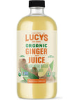 Lucys Family Owned  Made From Fresh Pressed Organic NonGMO 99 Pure Ginger Juice 34 oz Glass Bottle