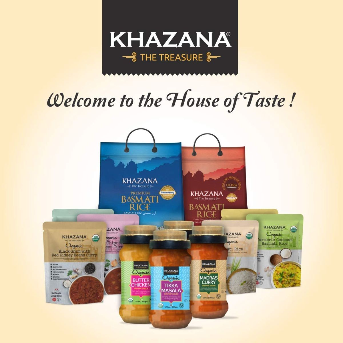 Khazana ORGANIC Curry Ready to Eat Indian Meals Variety Pack Pack of 610oz Pouches  NonGMO Vegan Gluten Free  Kosher  Authentic Cuisine in 90 Seconds