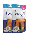 Woof Island 5 Coconut Dog Bones  Premium All Natural Coconut Dog Treats  Healthy Puppy Treats  Vitamin Rich Rawhide Free Dog Chews  Made in The USA with Real Chicken  2 Pack