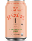 De La Calle Tepache  Grapefruit Lime  Modern Mexican Soda  Craft Fermented Pineapple Sparkling Beverage  Certified Organic Antioxidant Rich NonAlcoholic Healthy Soda Low Sugar Low Calorie NonGMO