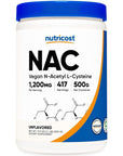 Nutricost N-Acetyl L-Cysteine (NAC) Powder 500 Grams