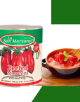 Large Can La San Marzano Peeled Plum Tomatoes in Puree with Basil Leaf 106 oz 10 Can Premium Quality 100 Product of Italy Authentic Italian Flavor