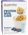 WonderSlim Protein Mug Cake Blueberry 7g Fiber Low Sugar Gluten Free Keto Friendly  Low Carb 7ct