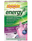 Emergen-C Energy+, With B Vitamins, Vitamin C And Natural Caffeine From Green Tea(Blueberry Acai Flavor) Dietary Supplement Drink Mix, 0.33 Ounce Powder Packets(Pack of 18)