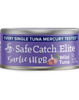 Safe Catch Elite Garlic Herb Canned Wild Skipjack Tuna Fish Can Seasoned Lowest Mercury NonGMO Paleo Whole 30 High Protein Food 5oz 6Pack