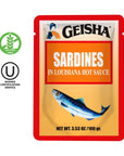 GEISHA Sardines in Louisiana Hot Sauce 353oz Pack of 24 Sardines HALAL  Kosher Certified  Gluten Free  Wild Caught  Good Source of Protein