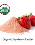 Organic Strawberry Powder, 8 ounce - Freeze Dried, Non GMO, Vegan Superfood - Perfect for Baking, Snacks, and Beverages