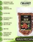 Raw Pecan Halves 44 oz 275 lb Natural American Pecans  No PPO  Batch Tested Gluten  Peanut Free  NonGMO  Shelled  Extra FancyNo Preservatives  Vegan  Keto  Paleo Friendly