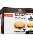 Rip Van Romeos Dark Chocolate Fudge Cookies  Low Sugar Cookies  Healthy Keto Snack  Individual 2 Packs 18 Count