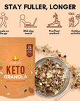 Amrita Apple Cinnamon Keto Granola Cereal (11 Oz) | 2g Net Low Carb Granola, No Added Sugar | Grain Free, Peanut Free, Soy Free, Gluten Free Keto Cereal | Healthy Snacks & Breakfast Cereals (9 Servings)