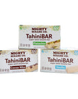 Mighty Sesame TahiniBars Variety Pack 18 Bars  6 Pistachio  6 Vanilla  6 Cocoa Nibs  100 Calorie Mini Halva Bars  Individually Wrapped