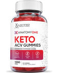 Justified Laboratories (2 Pack) Anatomy One Keto ACV Gummies 1000MG Anatomyone Vegan Non GMO with Pomegranate Juice Beet Root B12 120 Gummys