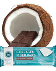 Dr. Kellyann Keto Collagen Fiber Bar - High Fiber, Low Carbs - Gluten Free, Non-GMO & No Artificial Sweeteners - Perfect Keto & Paleo Snack with Creamy Coconut Dipped in Dark Chocolate (12 bars)