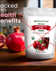 Z Natural Foods Organic Pomegranate Juice Powder NutrientPacked Powder Mix It Into Smoothies Tea Juice Yogurt and Recipes Raw Vegan NonGMO GlutenFree 1 lb